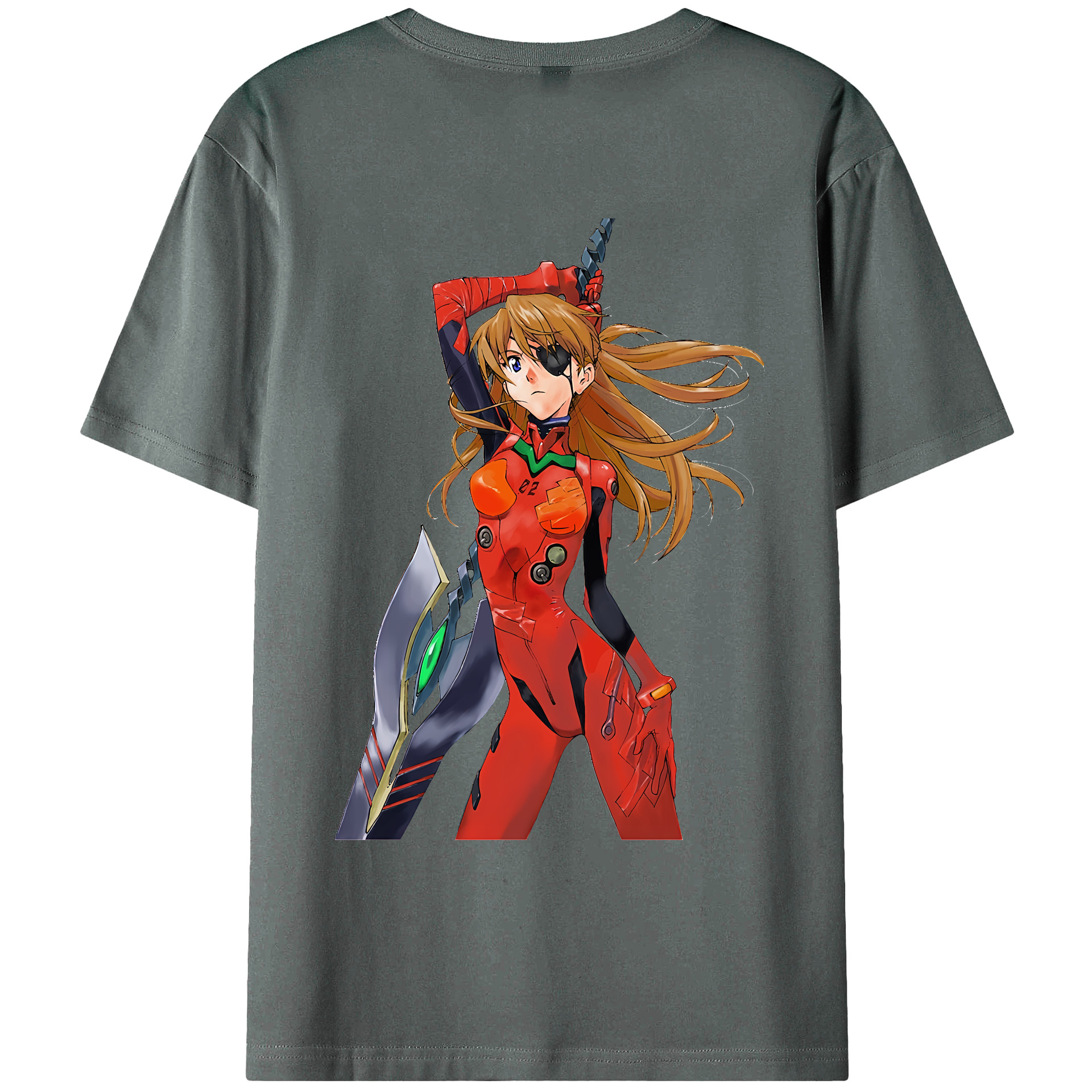 （画像用） EVA 新世紀エヴァンゲリオン 綿100％ メンズ半袖Tシャツ（バックプリント） 通気性